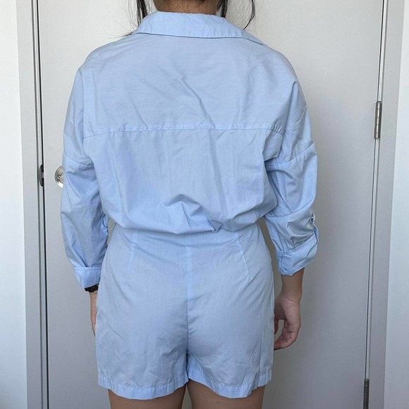 Zara blue button down romper - Picture 5 of 8